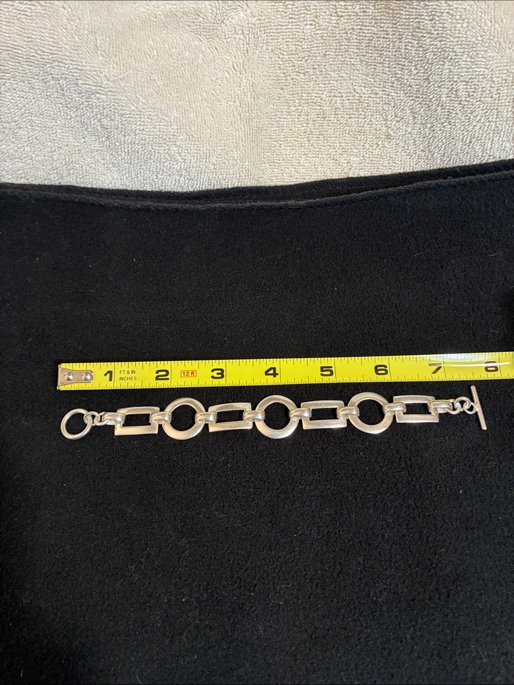 Silver Link Toggle Bracelet - Circular & Rectangular Links